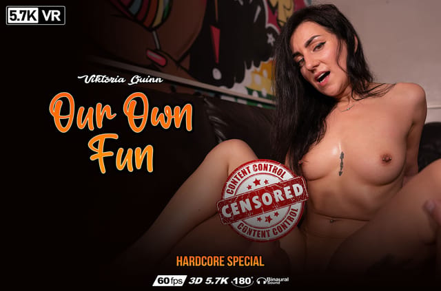 Viktoria Quinn performs a POV blowjob in 4K VR with 60 frames per second for WankitNowVR.