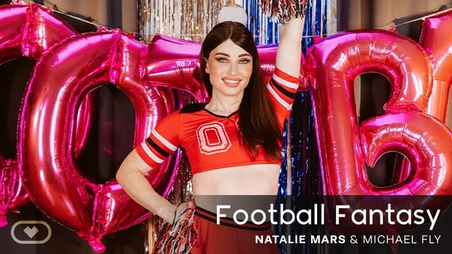 Natalie Mars performs a blowjob and anal sex in a football fantasy setting for this 4K VR POV video.