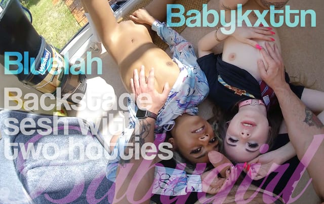 Brunette models Bluelah and Baby Kitten perform a POV scene in 4K VR production for perVRt