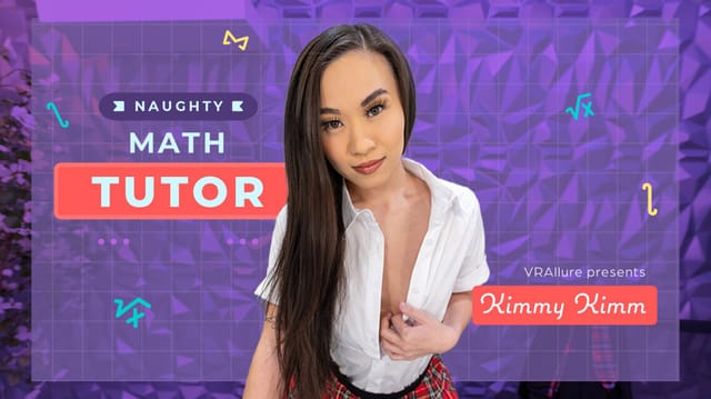 Kimmy Kimm acts as a naughty math tutor in a 4K VRAllure solo non POV video with 60 FPS quality.