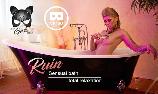 Ruin Lux masturbates solo in a sensual bath during this 4K VR video by KinkyGirlsBerlin