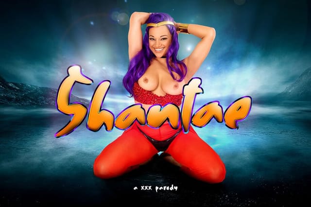 Model Mona Azar in Shantae cosplay performs a POV blowjob in 8K VR for VRCosplayX.