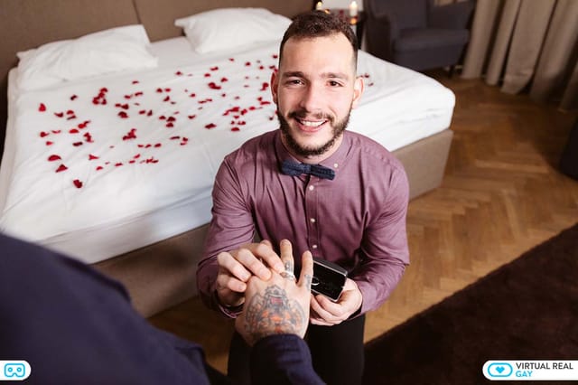 Igor Lucios and Ricky Hard share a gay wedding night with anal and blowjob scenes in 8K VR POV.