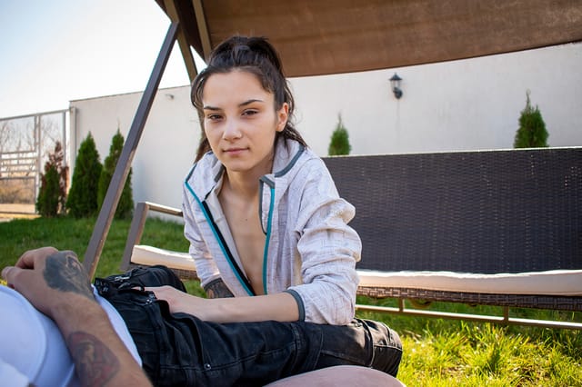 Zoe Foxxy performs a POV blowjob outdoors in VR with 60 FPS quality