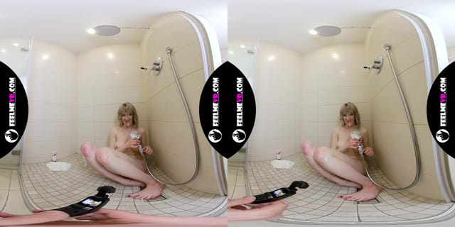 Vr180 video with busty teengirl Limona naked in the shower FeelmeVR — photo 5