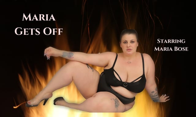 Brunette solo model Maria Bose relaxes in a premium 4K VR scene with large breasts, filmed in a non-perspective view.