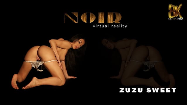 Zuzu Sweet performs a solo scene in a dark noir setting, presented in 4K resolution with 60 FPS non-perspective VR rendering.