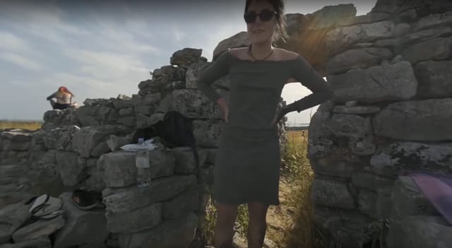 Hot Tattoo Model Brille Masturbating With Dildo And Hitachi Vibrator In Ancient Ruins Risky Public VRgoddess — photo 1