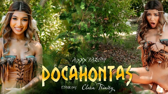 Clara Trinity performs a POV blowjob outdoors in a VR fetish scene featuring 60 FPS quality and adult content.