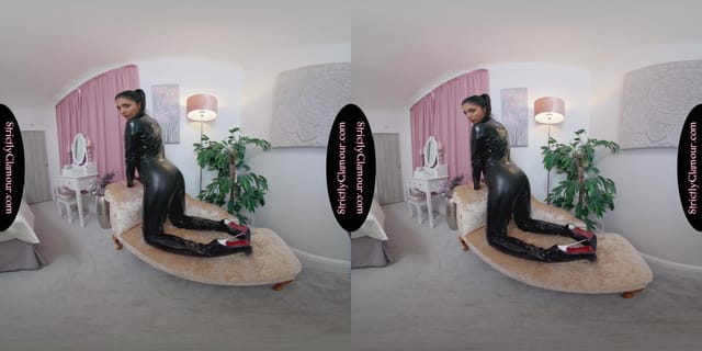 Jasmine Black Latex Catsuit Tease StrictlyGlamourVR — photo 8
