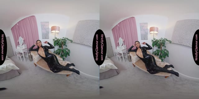 Jasmine Black Latex Catsuit Tease StrictlyGlamourVR — photo 1