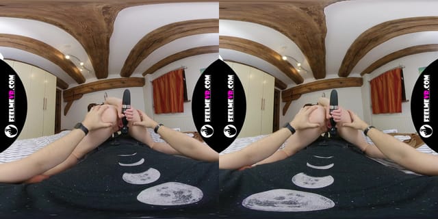 VR180 Video Busty Lina Masturbates With Vibrator On Man FeelmeVR — photo 2