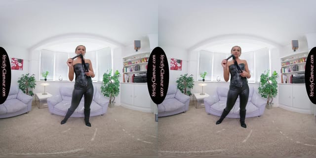 Lara Lee Black Leather Top & Skin Tight Trousers JOI StrictlyGlamourVR — photo 7