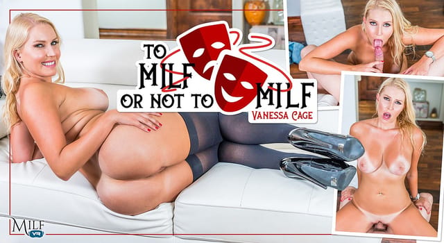 Vanessa Cage performs a POV blowjob and titty fuck in this 4K digitally remastered VR scene by MILFVR.