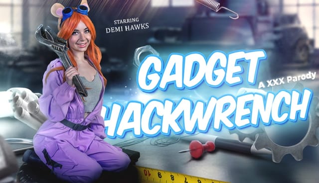 Demi Hawks performs a POV blowjob while cosplaying Gadget Hackwrench in a VR Conk premium 60 FPS adult scene.