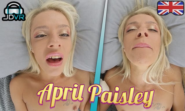British model April Paisley performs in a JimmyDraws 4K 60 FPS VR POV scene with multicam views and 6K resolution.