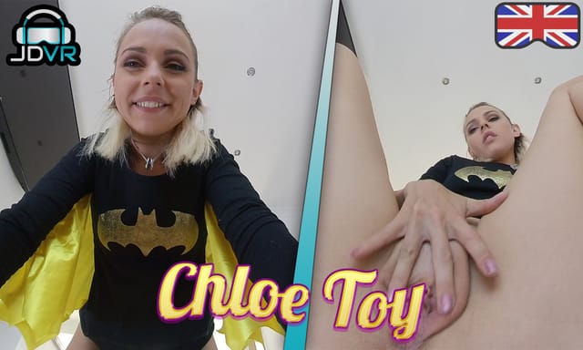 Chloe Toy face sits in cosplay during this 4K 180 degree VR video produced by JimmyDraws