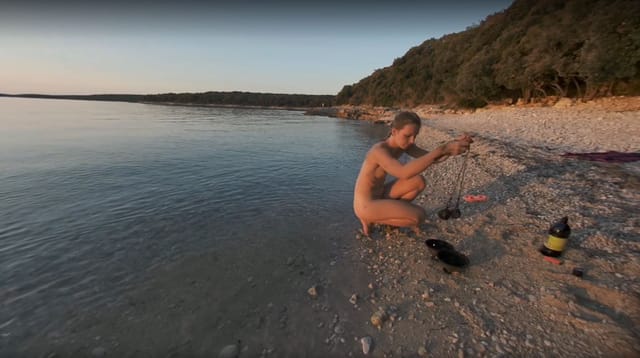 Special Fire Dancing Naked On Sunset Beach Extra Long And Hot With Redhead Lea On Vacation VRgoddess — photo 1