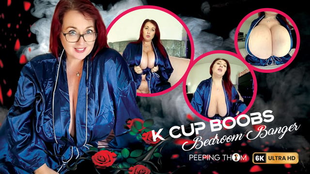 Lola Luxx performs solo in a bedroom during a 4K POV VR recording captured at 60 FPS for Peeping Thom.