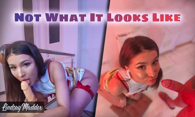 Brunette Lindsay Maddox performs a non-pov blowjob in 4K VR production