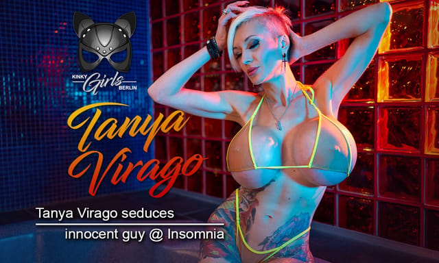Tanya Virago performs oral sex and titty fuck on an innocent guy at Insomnia Nightclub Berlin in 4K non-POV VR video.
