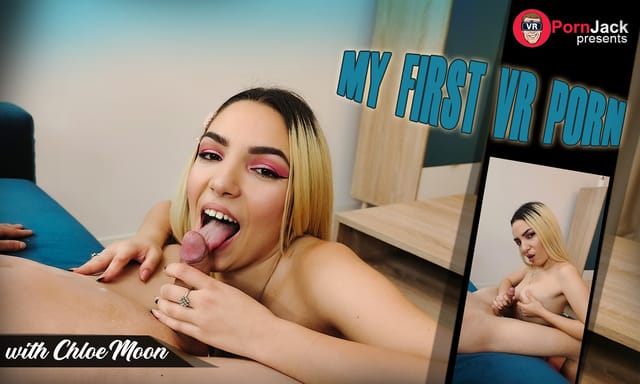 Chloe Moon in lingerie performs a blowjob in a VRPornJack 4K 60 FPS VR video