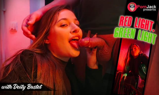 Brunette model Deity Bastet performs a POV blowjob in 4K VR with 60 FPS smoothness.