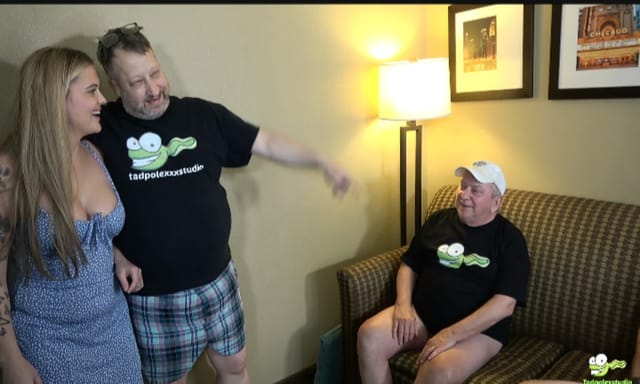 Wisconsin Tiff receives oral sex during a group scene in 4K VR POV footage from TadPoleXXXStudio