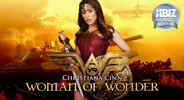 Christiana Cinn as Wonder Woman performs a POV blowjob in a 60fps digitally remastered VR video