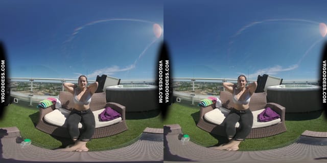 Sunny Afternoon Rooftop Dildo Masturbation College Girl Rosanna VRgoddess — photo 8