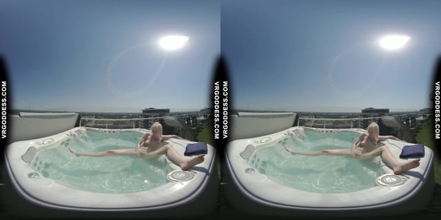 Penthouse Rooftop Jacuzzi Hot Ingrida Smoking And Masturbating In The Sun VRgoddess — photo 5