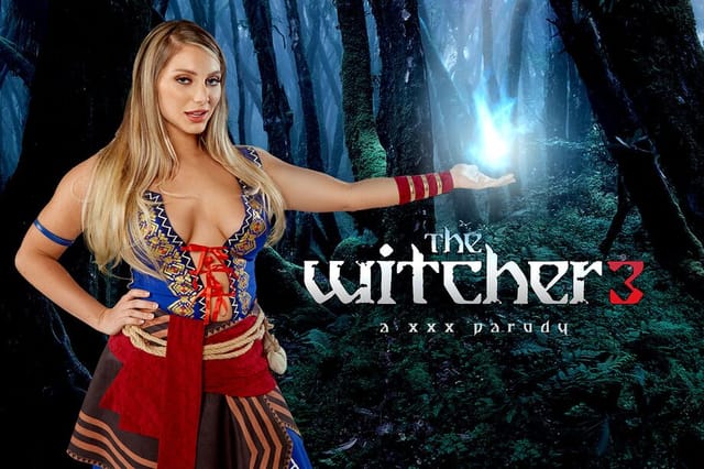 Kayley Gunner as Keira Metz in The Witcher 3 cosplay performs oral sex in a POV VR video with 60 FPS and 8K resolution.