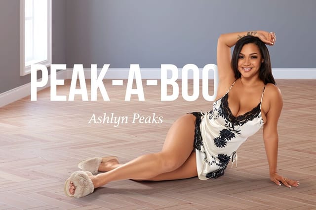Ashlyn Peaks performs a POV blowjob and titty fuck in a VR scene recorded at 60 FPS featuring a teen model.