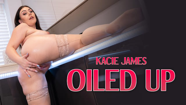 Kacie James oiled up in a solo POV scene shot in 4K and 60 FPS for DeviantsVR
