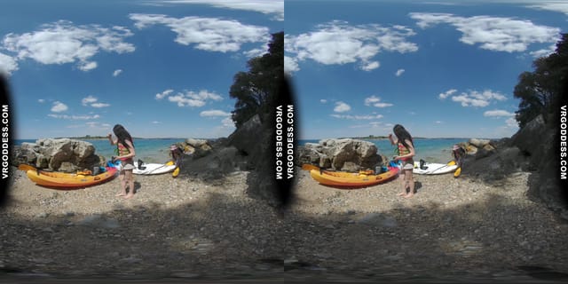 Matty And Josie Kayaking On Vacation Hiking Nude On Abandoned Island VRgoddess — photo 3
