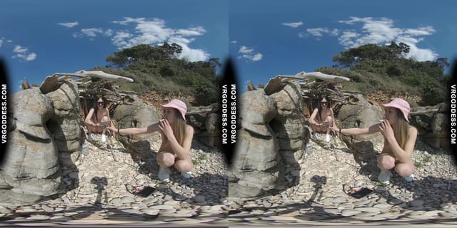 Matty And Josie Kayaking On Vacation Hiking Nude On Abandoned Island VRgoddess — photo 5