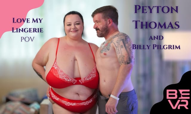 Peyton Thomas performs a POV blowjob and titty fuck in lingerie for BlushErotica 4K VR video with 60 FPS.