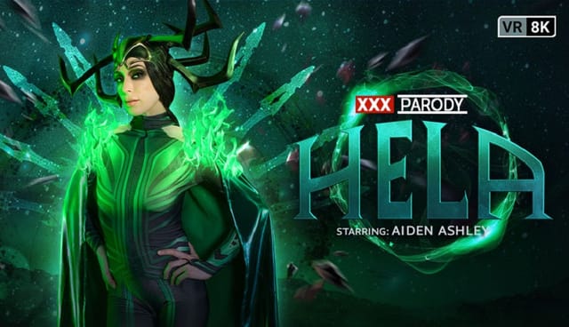 Aiden Ashley as Marvel Hela performs a POV blowjob outdoors in this VR Conk cosplay video with 60 FPS quality.