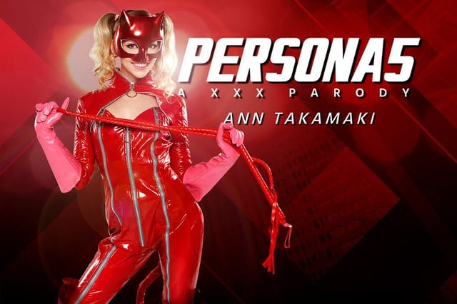 Lily Larimar as Ann Takamaki performs a POV blowjob in a Persona 5 cosplay for VRCosplayX VR content