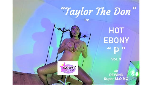 Taylor The Don performs a solo POV scene in 4K VR with big breasts in an indoor setting