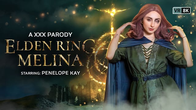 Penelope Kay as Melina in Elden Ring parody performs POV blowjob and titty fuck in cosplay VR video