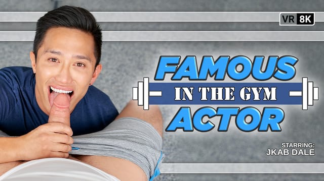 Jkab Dale performs interracial anal and oral acts on a famous actor in a gym setting with VRB Gay POV production.