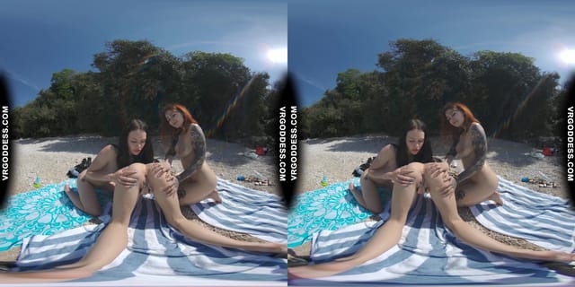 3 Babes On Nude European Beach Mini Lesbian Outdoor Vacation Orgy Matty Cheri Rebeka Ruby VRgoddess — photo 6