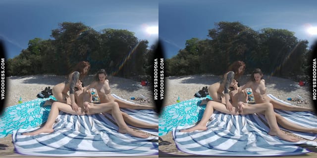 3 Babes On Nude European Beach Mini Lesbian Outdoor Vacation Orgy Matty Cheri Rebeka Ruby VRgoddess — photo 9