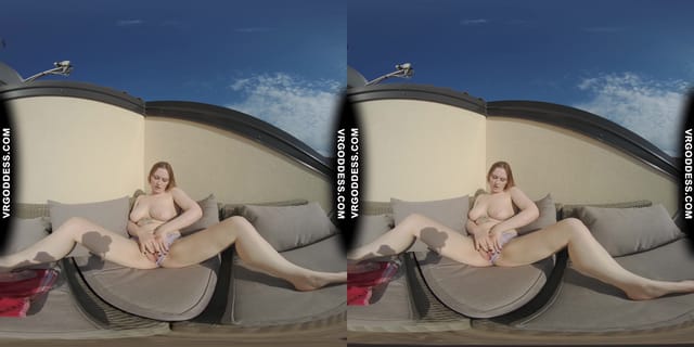 Diana Outdoor Balcony Masturbation First Time Finger In Ass And Anal Huge Dildo Pussy Stretch VRgoddess — photo 7