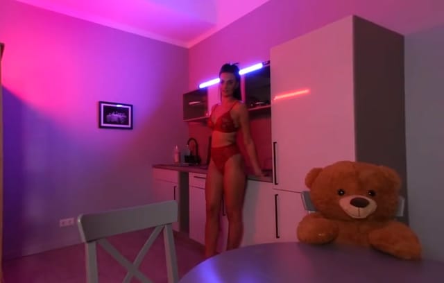 Monica Eating Strawberries and Stripping in Kitchen Plushies TV — photo 3
