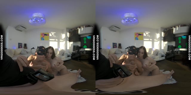 Penis Kissing Handjob Miss Pussycat And Lika Cock Worshiping Double Girl Double Pleasure Cum On Tits VRgoddess — photo 8