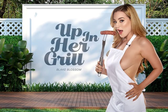 Blake Blossom performs a POV blowjob in her grill for a 4K VR experience featuring 60 FPS premium video content