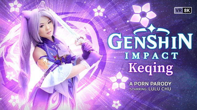Lulu Chu cosplaying Keqing performs a POV blowjob in a VR Conk premium 60 FPS adult parody video.