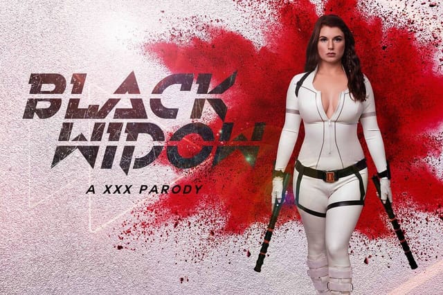 Isabelle Reese as the black widow performs oral sex and intercourse in a 4K VR cosplay scene filmed at 60 frames per second.
